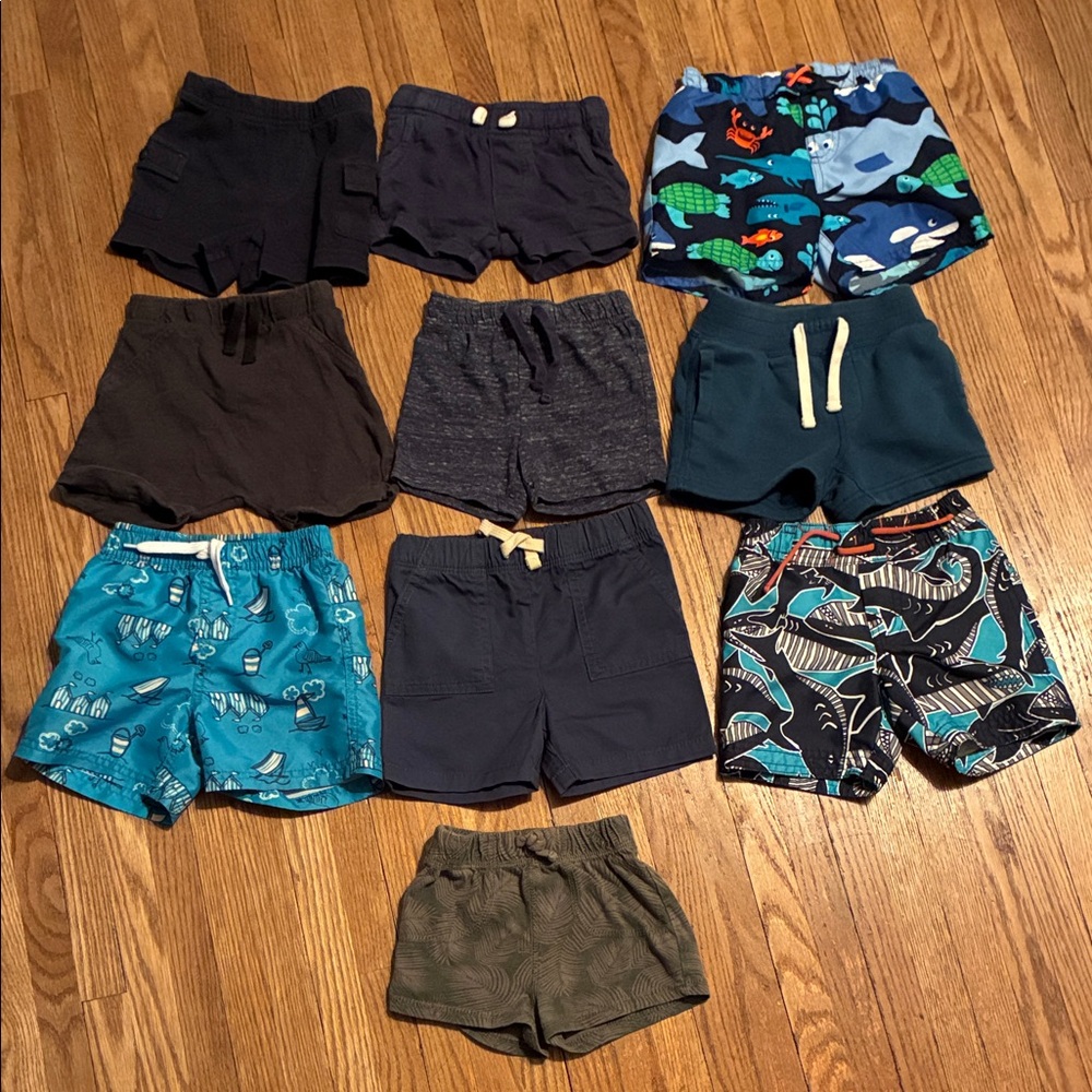 Kids Navy and Blue Shorts Set